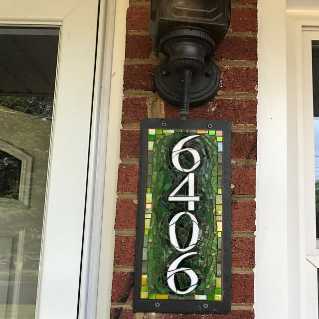 House Number 6406 in Green and Yellow by Nutmeg Designs
