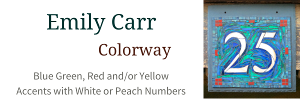 Emily Carr Colorway for Nutmeg Designs House Numbers