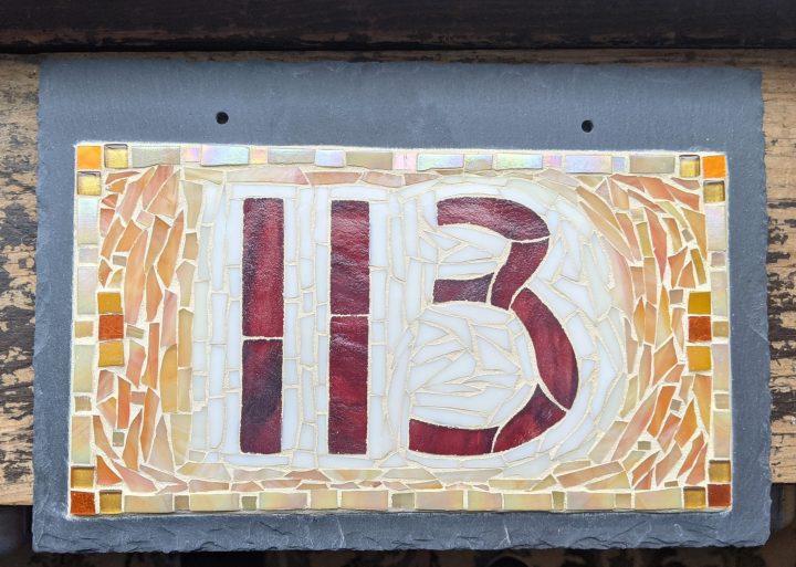 113 House Number Red Numbers Yellow Ochre Background